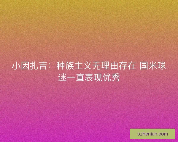 小因扎吉:种族主义无理由存在 国米球迷一直表现优秀 小因扎吉:种族主义无理由存在 国米球迷一直表现优秀