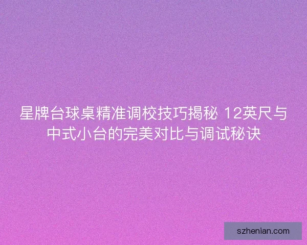 星牌台球桌精准调校技巧揭秘 12英尺与中式小台的完美对比与调试秘诀